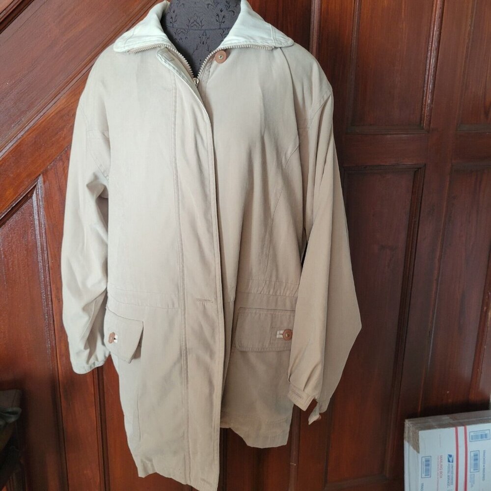 IZ Sport Jacket Womens Medium Brown Parka Full Zip Pockets